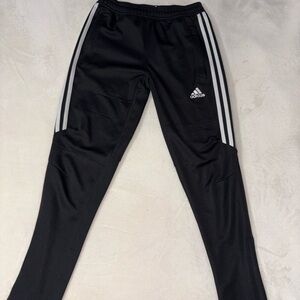 Adidas Kids Black Joggers with White Stripes